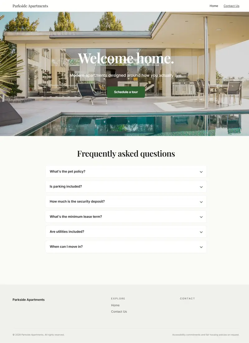 The Property site starter template — for renters